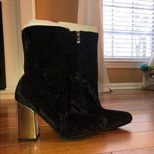 Black Velvet Booties